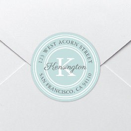 Vintage Classic Monogram Round Address Label