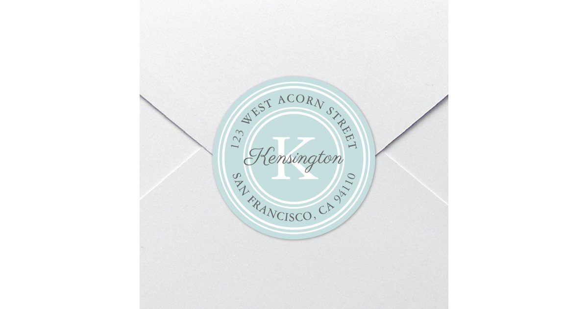 Vintage Classic Monogram | Round Address Label