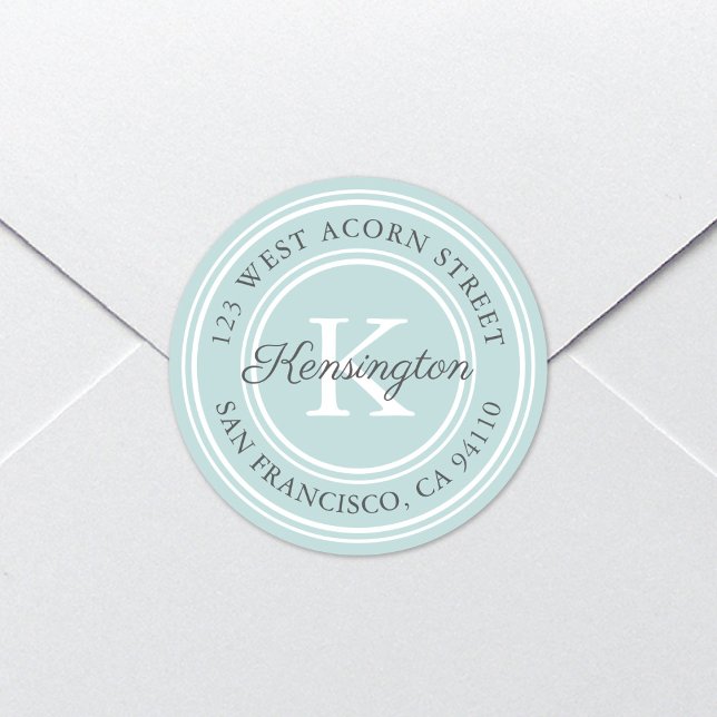 Vintage Classic Monogram | Round Address Label (Creator Uploaded)