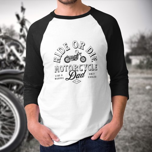 Vintage Classic Motorcycle Dad Gift from Kids T_Shirt