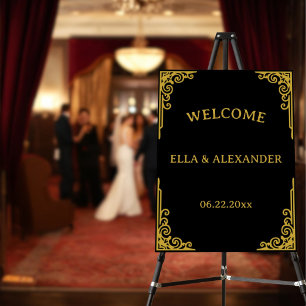 Vintage Classic Movie Frame Wedding Welcome Sign