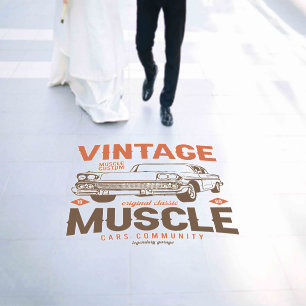 Vintage Classic Muscle Car Floor Decals