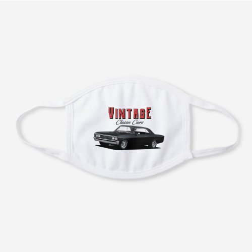 Vintage Classic Muscle in Black White Cotton Face Mask