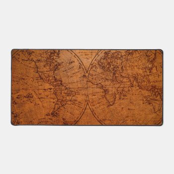 Vintage Classic Old World Travel Map Desk Mat by Kullaz at Zazzle