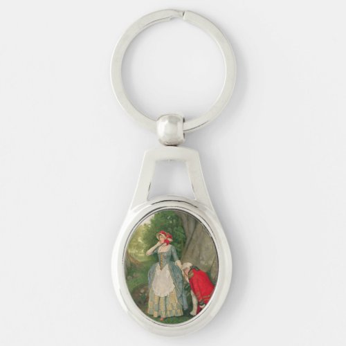 Vintage Classic Painting of Romantic Couple Keychain