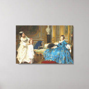 Vintage Classic Painting of Sassy Girl with Fan Canvas Print