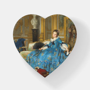 Vintage Classic Painting of Sassy Girl with Fan Paperweight