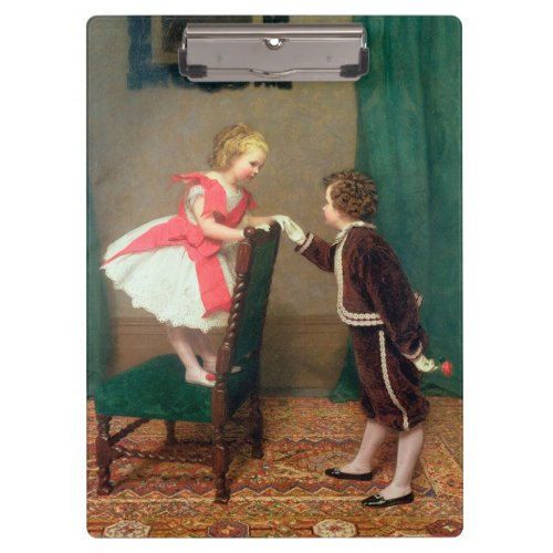 Vintage Classic Painting of Victorian Children Clipboard