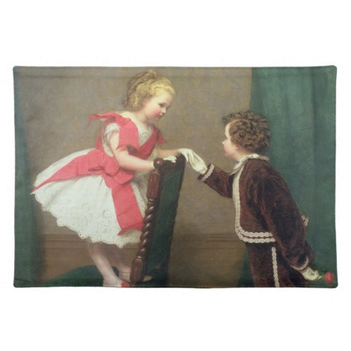 Vintage Classic Painting of Victorian Children Cloth Placemat
