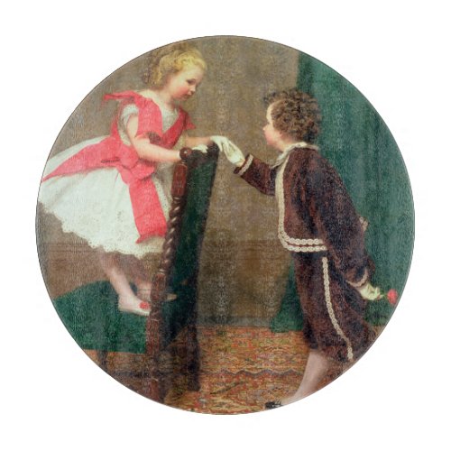 Vintage Classic Painting of Victorian Children Cutting Board