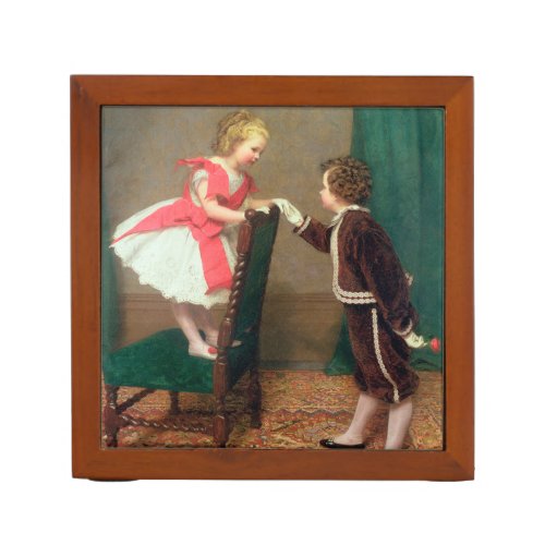 Vintage Classic Painting of Victorian Children Desk Organizer