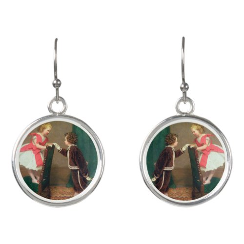 Vintage Classic Painting of Victorian Children Earrings
