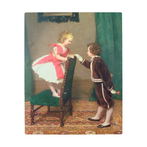 Vintage Classic Painting of Victorian Children Metal Print
