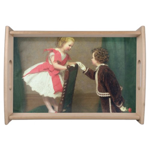 Vintage Classic Painting of Victorian Children Serving Tray