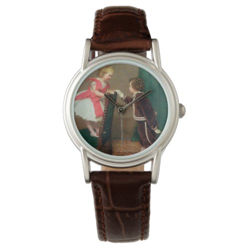 Vintage Classic Painting of Victorian Children Watch