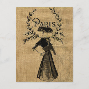 Vintage Classic Paris Lady Postcard