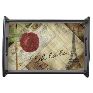 Vintage Classic Paris Style Design Serving Tray