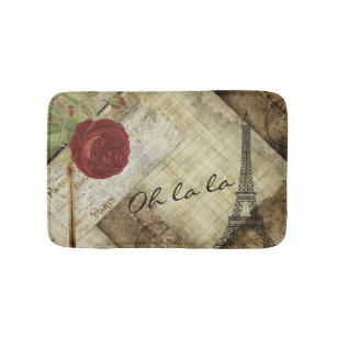 Vintage Style Roses Bath Mats Rugs Zazzle Vintage Clic Paris Style Red Rose Bath Mat
