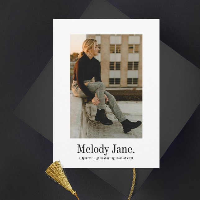 Vintage Classic Photo Graduation Announcement (Creator Uploaded)