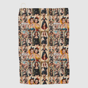 Vintage Classic Pin-up Girls Collection Design  Golf Towel
