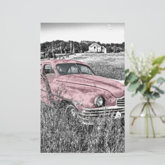 Vintage Classic Pink Car (Standing Front)