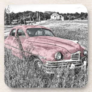 Vintage Classic Pink Car Coaster