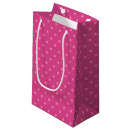 Vintage Classic Pink Polka Dots Template Stylish Small Gift Bag