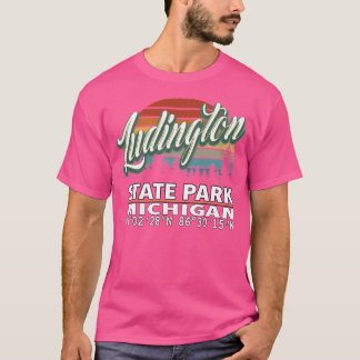 Vintage Classic Retro Color Ludington State Park W T-Shirt