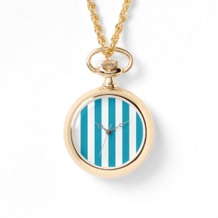 Vintage Classic Sea ​​Green & White Stripes Watch