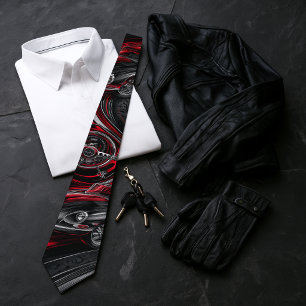 Vintage Classic Sports Car Charcoal Men's Neck Tie