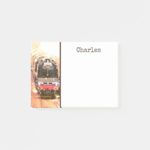 Vintage classic steam loco The Duke your name Post_it Notes