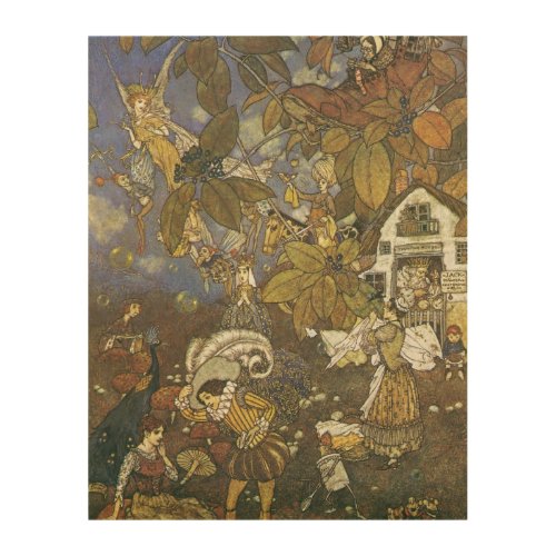 Vintage Classic Storybook Characters Edmund Dulac Wood Wall Art