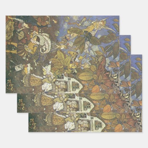 Vintage Classic Storybook Characters Edmund Dulac Wrapping Paper Sheets