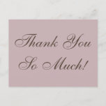 [ Thumbnail: Vintage, Classic "Thank You So Much!" Postcard ]