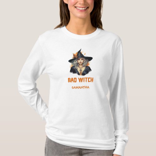 Vintage classic tradition Halloween bad witch T_Shirt