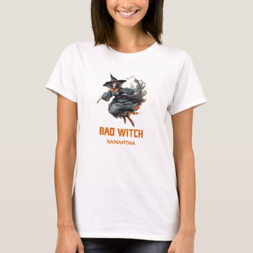 Vintage classic tradition Halloween bad witch T_Shirt