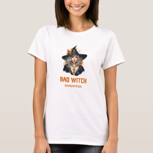 Vintage classic tradition Halloween bad witch T_Shirt