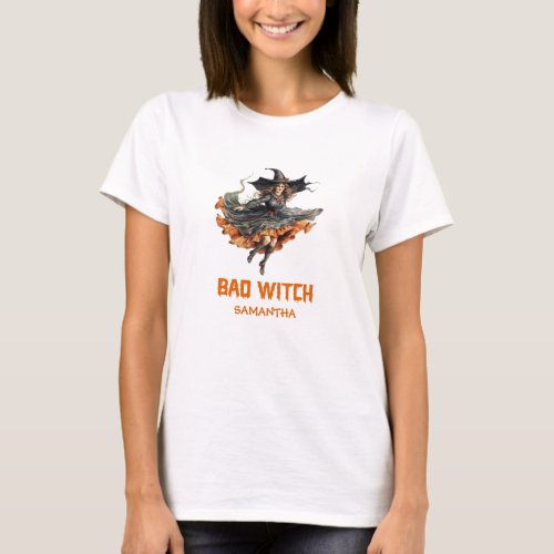 Vintage classic tradition Halloween bad witch T_Shirt