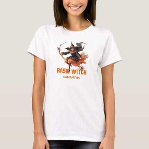 Vintage classic tradition Halloween basic witch T_Shirt