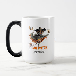 Vintage classic traditional Halloween bad witch Color Morph Mug