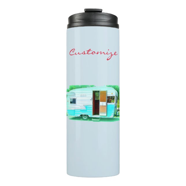 Vintage classic trailer caravan Thunder_Cove Thermal Tumbler (Front)
