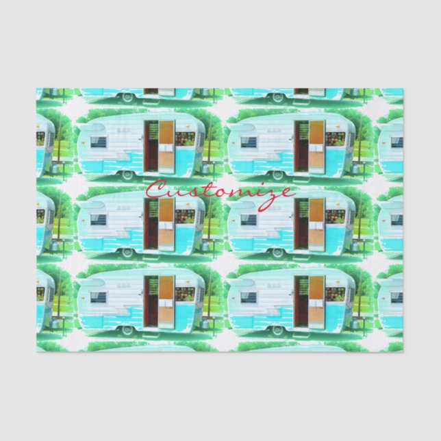 Vintage classic trailer caravan Thunder_Cove Tissue Paper (Front)