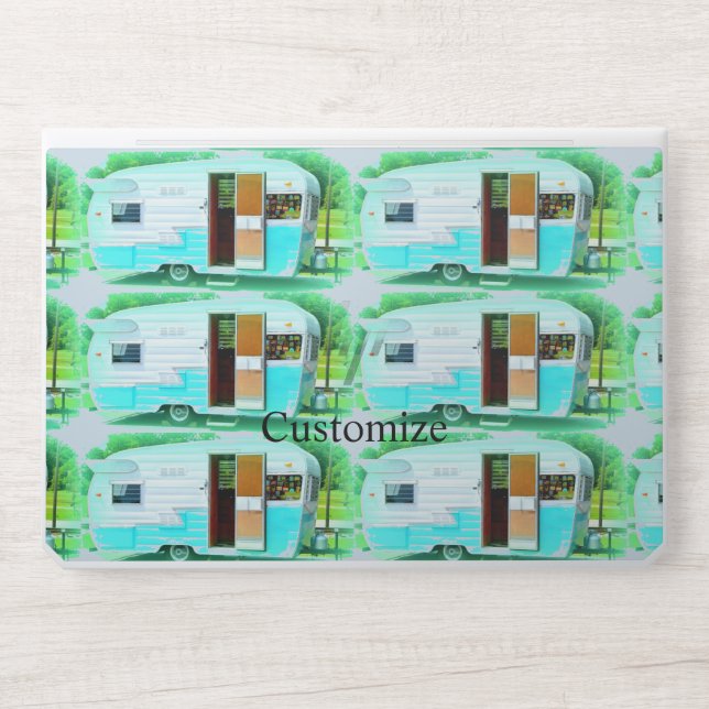 Vintage classic trailer gypsy caravan  HP laptop skin (Front)