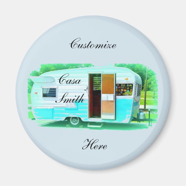 Vintage classic trailer gypsy caravan magnet (Front)