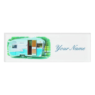 Vintage classic trailer gypsy caravan name tag