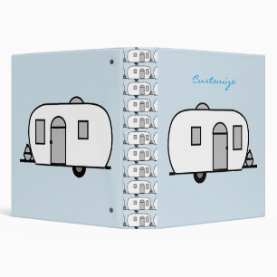 Vintage classic trailer rounded caravan 3 ring binder