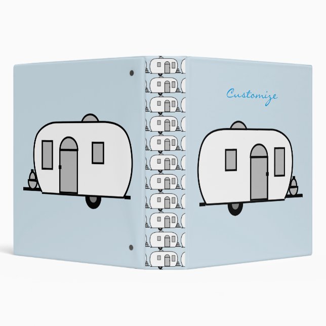 Vintage classic trailer rounded caravan 3 ring binder (Background)