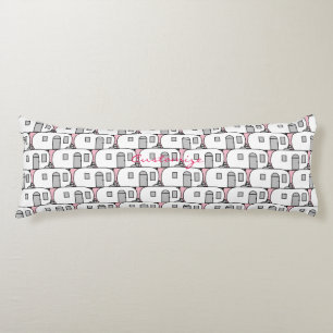 Vintage classic trailer rounded caravan body pillow