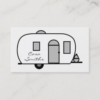 Vintage classic trailer rounded caravan business card