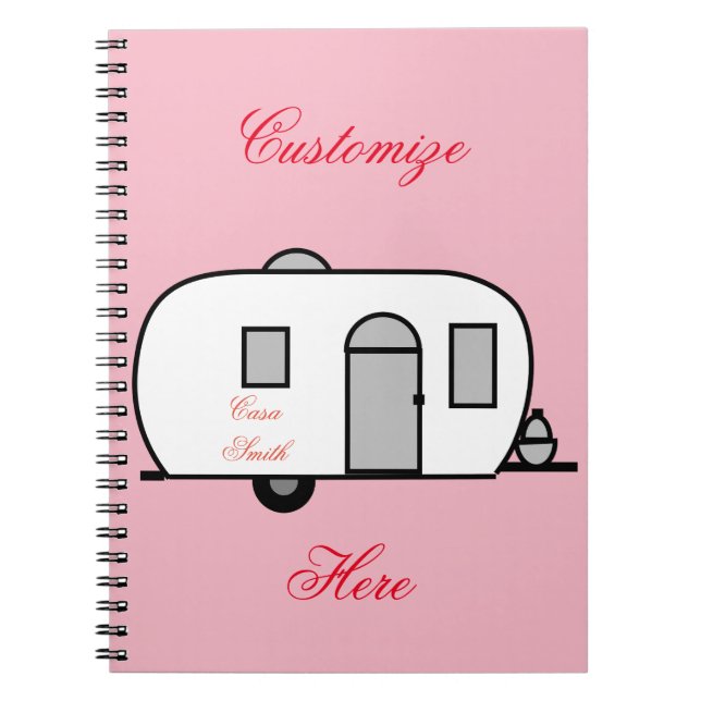 Vintage classic trailer rounded caravan notebook (Front)